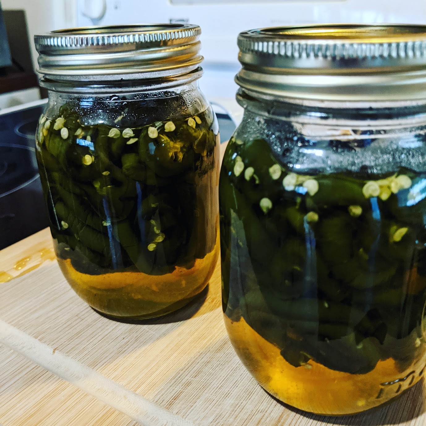 Candied jalapenos, also known as "cowboy candy"